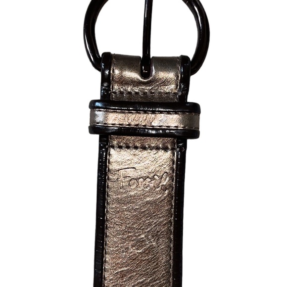 Fossil Genuine Leather Gold Metallic Brown Belt, Size Medium - Picture 5 of 11